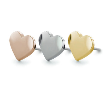 NeoMetal 18K Heart Ends (threadless)