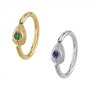 BVLA 14K  Nanda Pear Seam Ring 18ga Gen. Stone BVLA 14K  Nanda Pear Seam Ring 18ga Gen. Stone