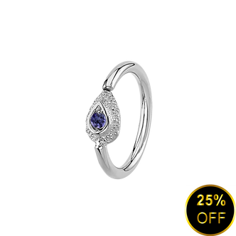 BVLA 14K  Nanda Pear Seam Ring 18ga Gen. Stone BVLA 14K  Nanda Pear Seam Ring 18ga Gen. Stone