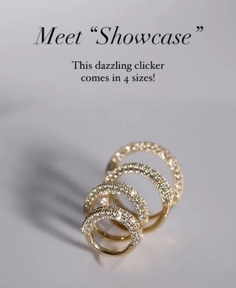 14k Showcase Hinge Ring 16ga CZ