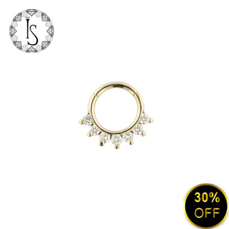 18k Y Hera Faceted Gem Clicker 16ga 5/16 LCDiamond 18k Y Hera Faceted Gem Clicker 16ga 5/16 LCDiamond