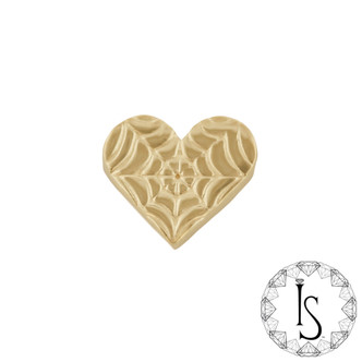 18k Y Spider Web Heart End (threadless) 18k Y Spider Web Heart End (threadless)