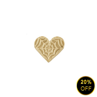 18k Y Spider Web Heart End (threadless) 18k Y Spider Web Heart End (threadless)