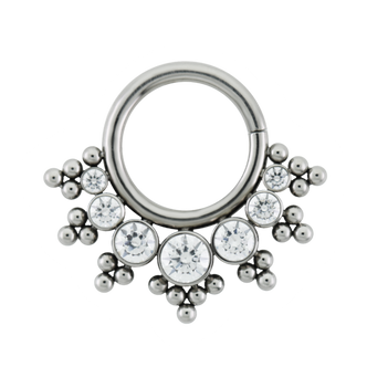 NI Haute Couture 2/2.5/3/4/3/2.5/2  Gem Beaded Seam Ring 16ga