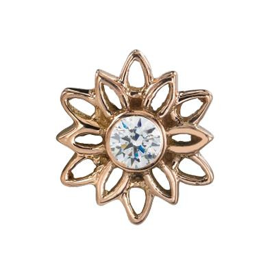 14k Y Marisol Threaded End 16ga 2mm CZ