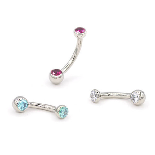 TI Mini Double Jewelled Curved Bar (IS)
