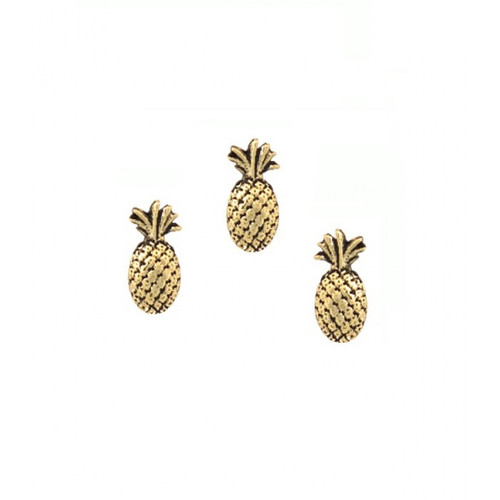 14K Y Antiqued Pineapple 16ga 10mm