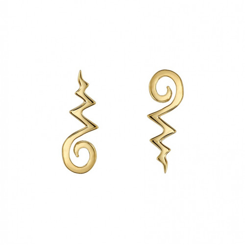 14K Y Unalome 16ga 7mm