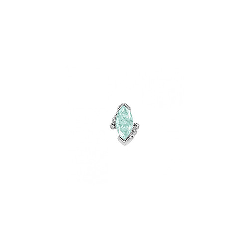 14K W Beaded Marquise (threadless) Sea Foam Tourmaline