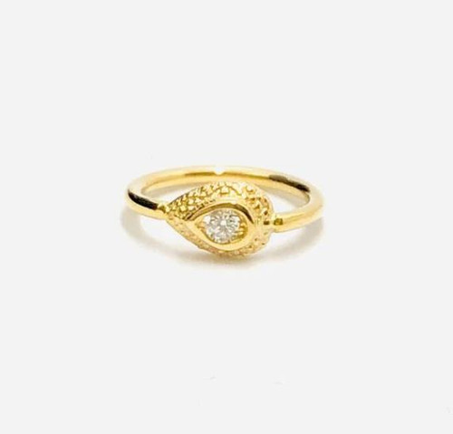 BVLA 14K  Nanda Pear Seam Ring 18ga 11/32" Diamond