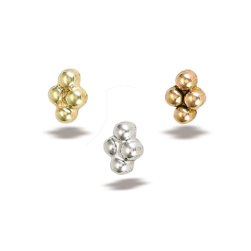 Body Gems 14K 4 Bead Cluster 16ga