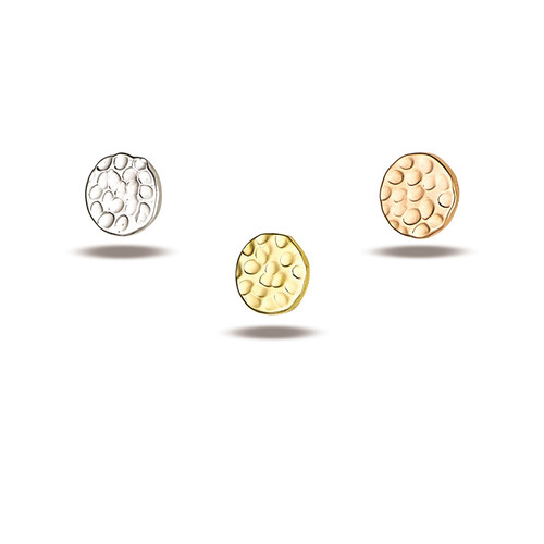 Body Gems 14K Hammered Disk (threadless)