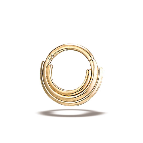 14k R Three Ring Circus Hinged Ring 16ga 5/16''