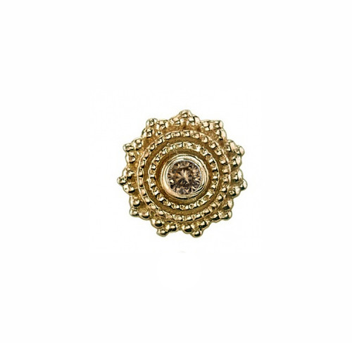 BVLA 14K Round Afghan 6mm (threadless) w/1.5mm Diamond