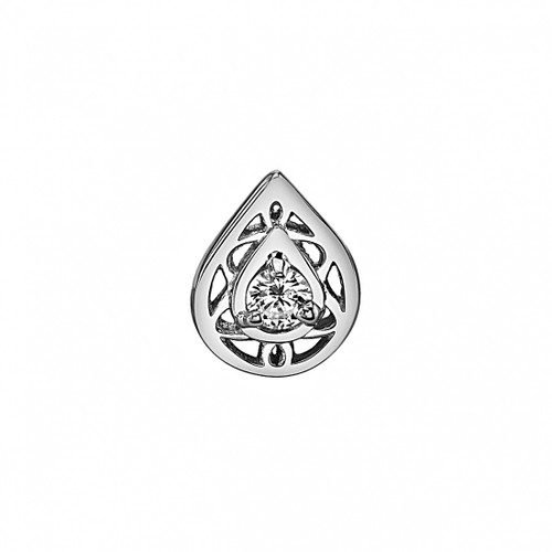 14K W Kensington Pear (threadless) 2mm CZ