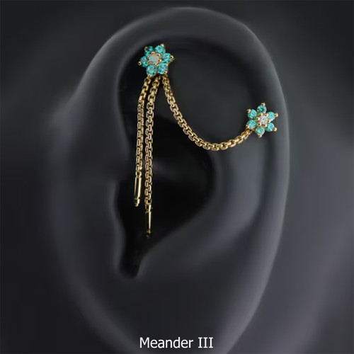 14k Y Meander III Chain 16ga 20mm w/25mm Drape