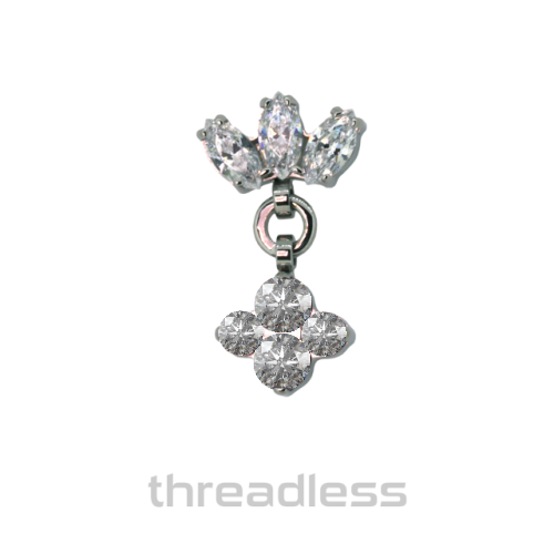TI Marquise Fan Cluster w/Northstar Dangle (IS) (threadless) WCZ