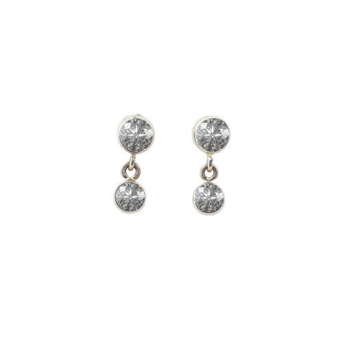 TI 3 Prong Gem End 3mm w/2.5mm Dangle (threadless) CZ/CZ