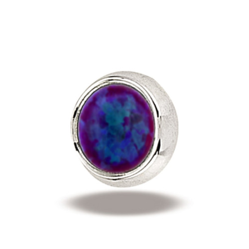 14K W Super Flat Cab 16ga 3mm #52 Purple Opal