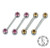 TI S.S. Jewelled Barbell 4mm 12ga 1'' WCZ