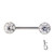 SS S.S. 3 Prong Jewelled Barbell (IS) (pair) 6mm 12ga 3/8" WCZ