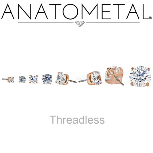 18K Tiffany Gem End (threadless) CZ 18K Tiffany Gem End (threadless) CZ