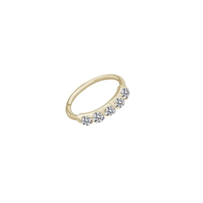 18K Side Set Transition Seam Ring 18ga