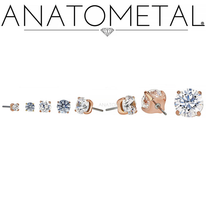 Anatometal 18K Tiffany Gem End 16ga
