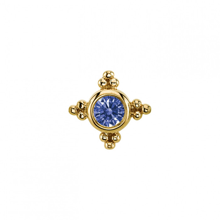 14K Y Mini Kandy 6mm 16ga Tanzanite