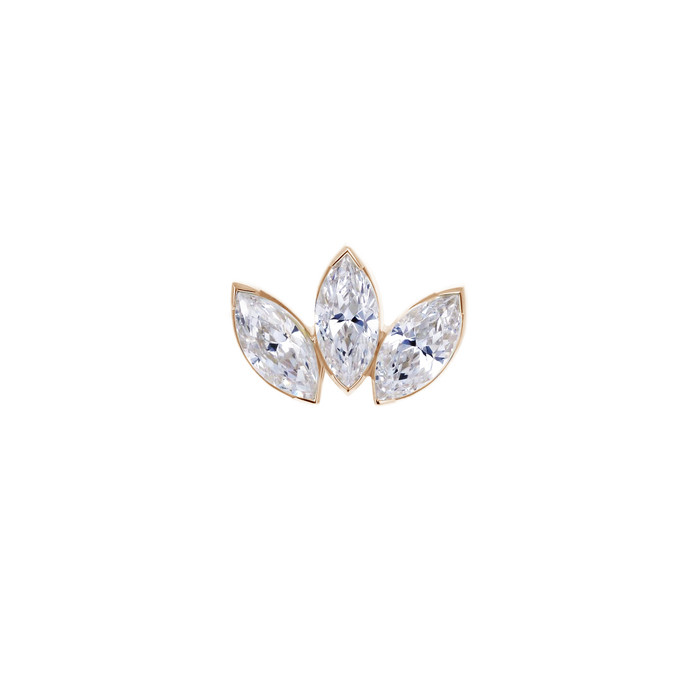 Anatometal 18K Marquise Fan3 Mini 1.5 x3 End (threadless)