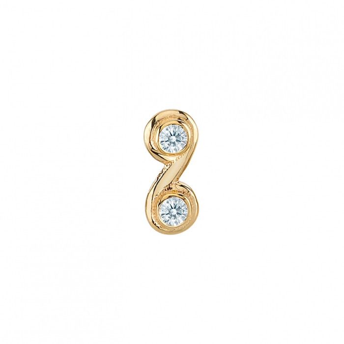 14K Y Double Gem Swirl (threadless) 1.5mm VS Diamond