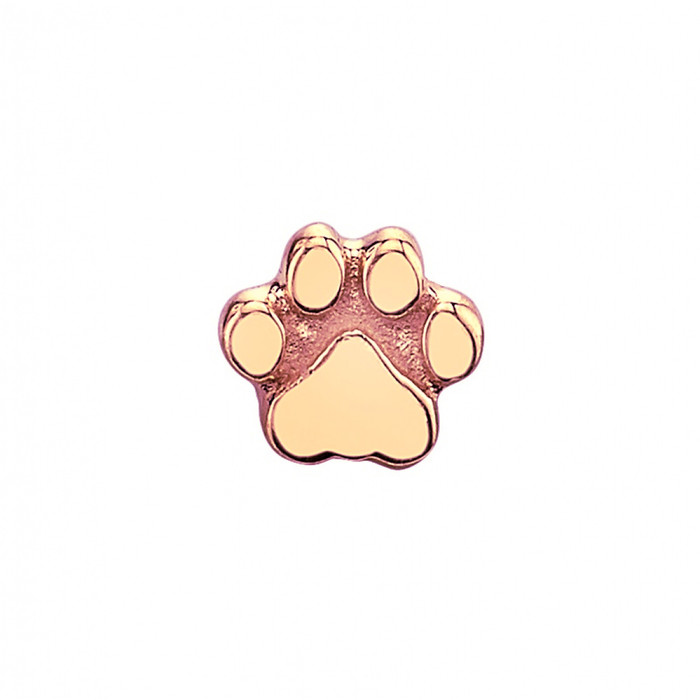 14K R Dog Paw (threadless) 4mm