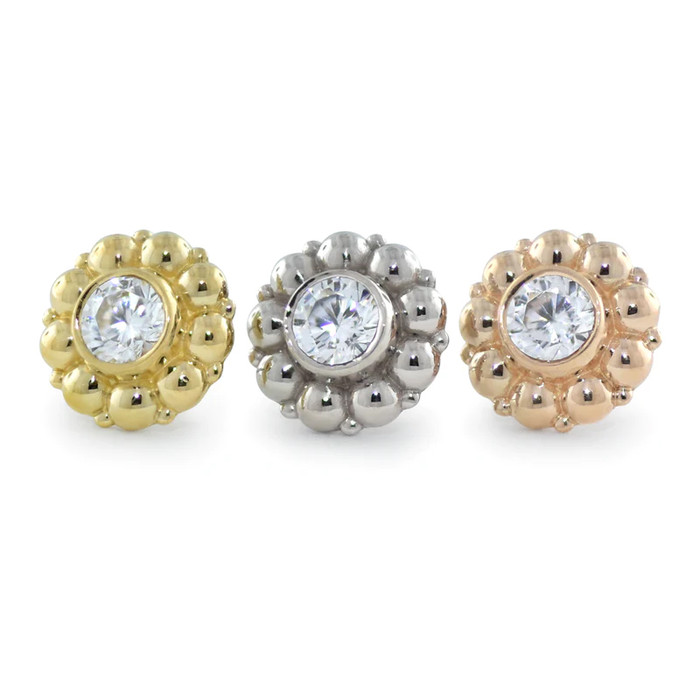 NeoMetal 18k Kumo (threadless) 2mm CZ