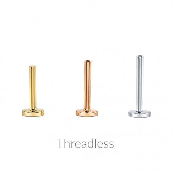 BVLA 14K Labret w/3mm disk (threadless)