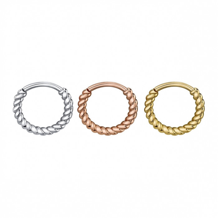 14K Y Desiree Hinge Ring 16ga 3/8"