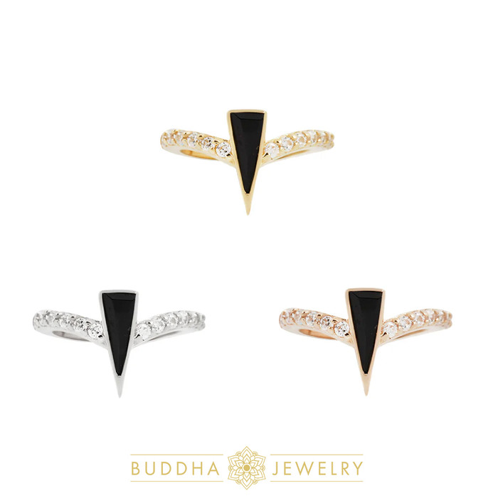 14k Mikah Hinge Ring 16ga 5/16"  Black Spinel/CZ