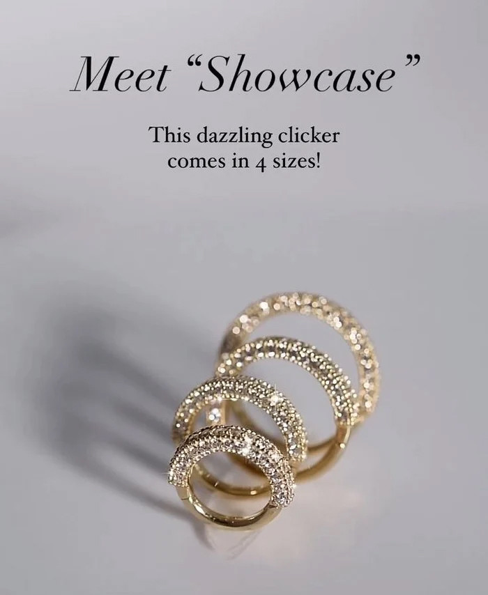 14k Showcase Hinge Ring 16ga CZ