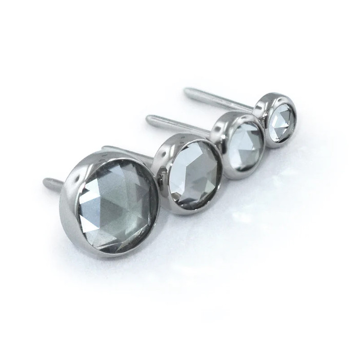 Ti Jewelled Disk (threadless) 5mm Gen. Rose Cut White Topaz