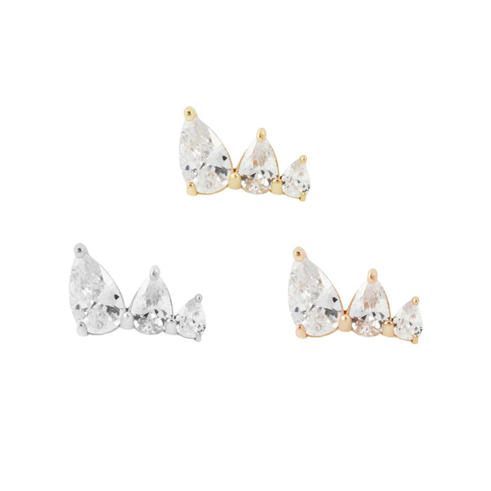 14k Myriad (threadless) CZ
