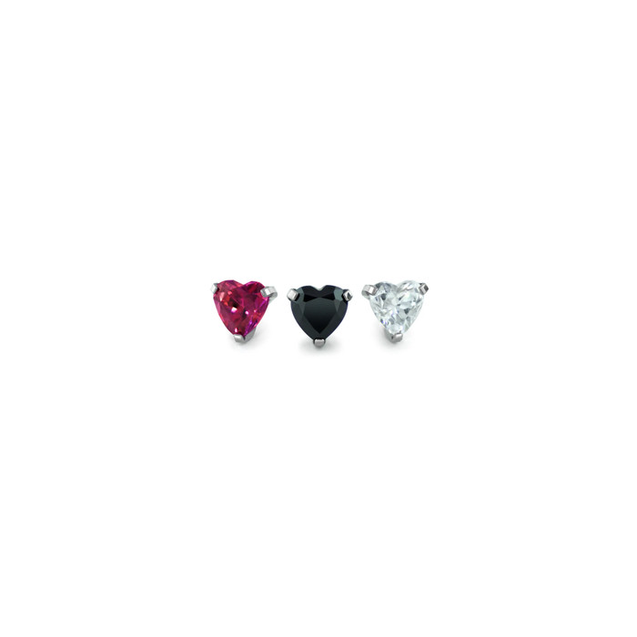 Ti Gemmed Heart 4mm (threadless)