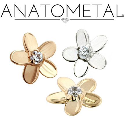 Silver Plumeria Jewelled End 14ga Arctic Blue