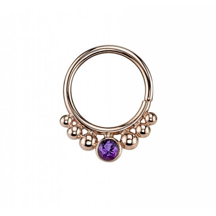 14K Y Dione Seam Ring 18ga 7/16" Amethyst