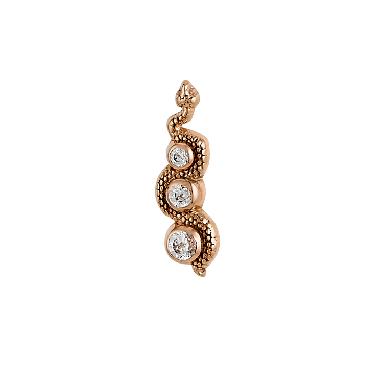 Body Gems 14k Snake in the grass (threadless) cz
