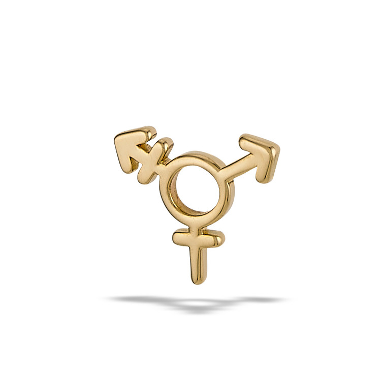 14k Y Gender Symbol (threadless)