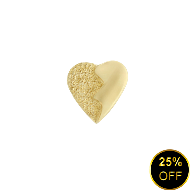 18k Y Broken Heart (threadless)