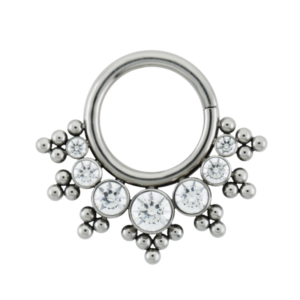 NI Haute Couture 2/2.5/3/4/3/2.5/2  Gem Beaded Seam Ring 16ga