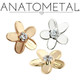 Silver Plumeria Jewelled End 14ga Mint