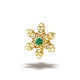 14K Y Snowflake w/1mm Gem 16ga Forest Topaz