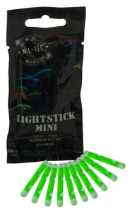 Mil-Tec Mini Chem-Light, 10 Pack Green. Mil-Tec Mini Chem-Light, 10 Pack Green.
