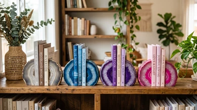 Agate Bookend Colours Explained: What Blue, Purple, Pink and Natural Agate Mean